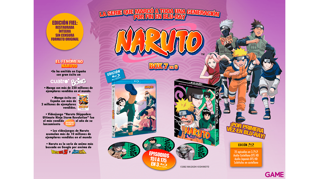 Naruto Bluray BOX 7 - Episodios 151 a 175