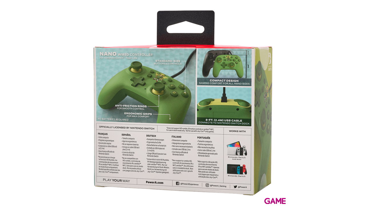PowerA Nano Toon Link - Licenciado oficial- Switch Controller