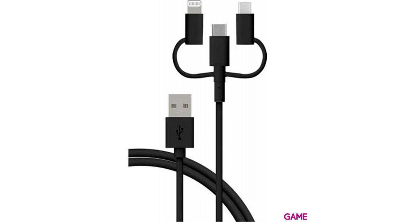 Cable Carga Triple MicroUSB - USBC - Iphone 1.2m Bigben