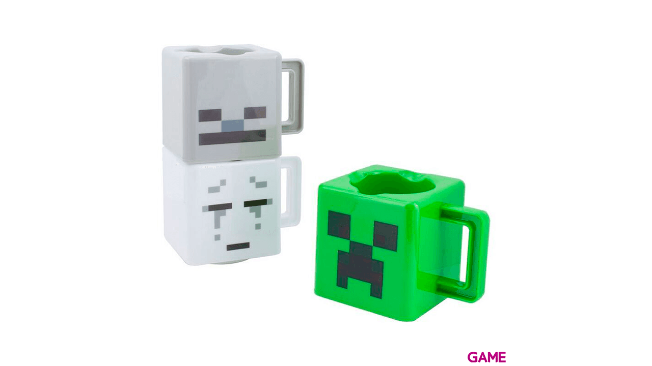 Set de Tazas Apilables Minecraft (3u.) Exclusivo GAME