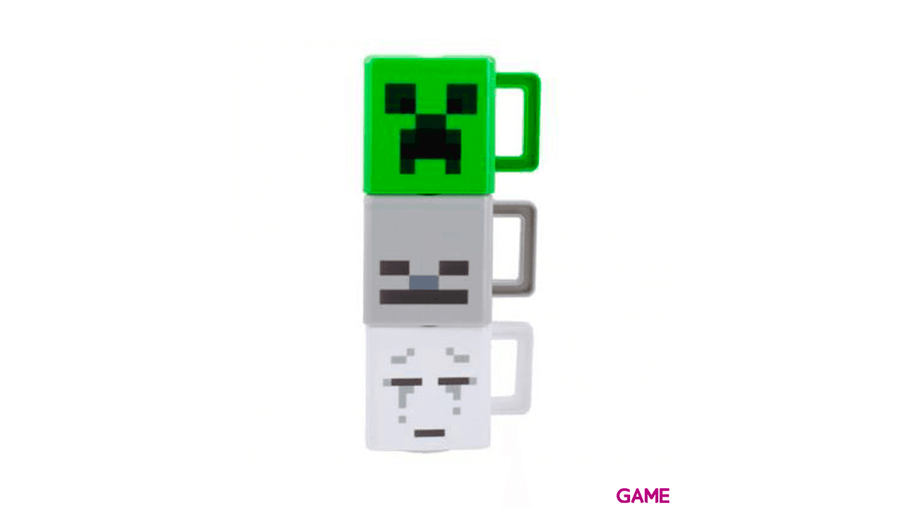 Set de Tazas Apilables Minecraft (3u.) Exclusivo GAME