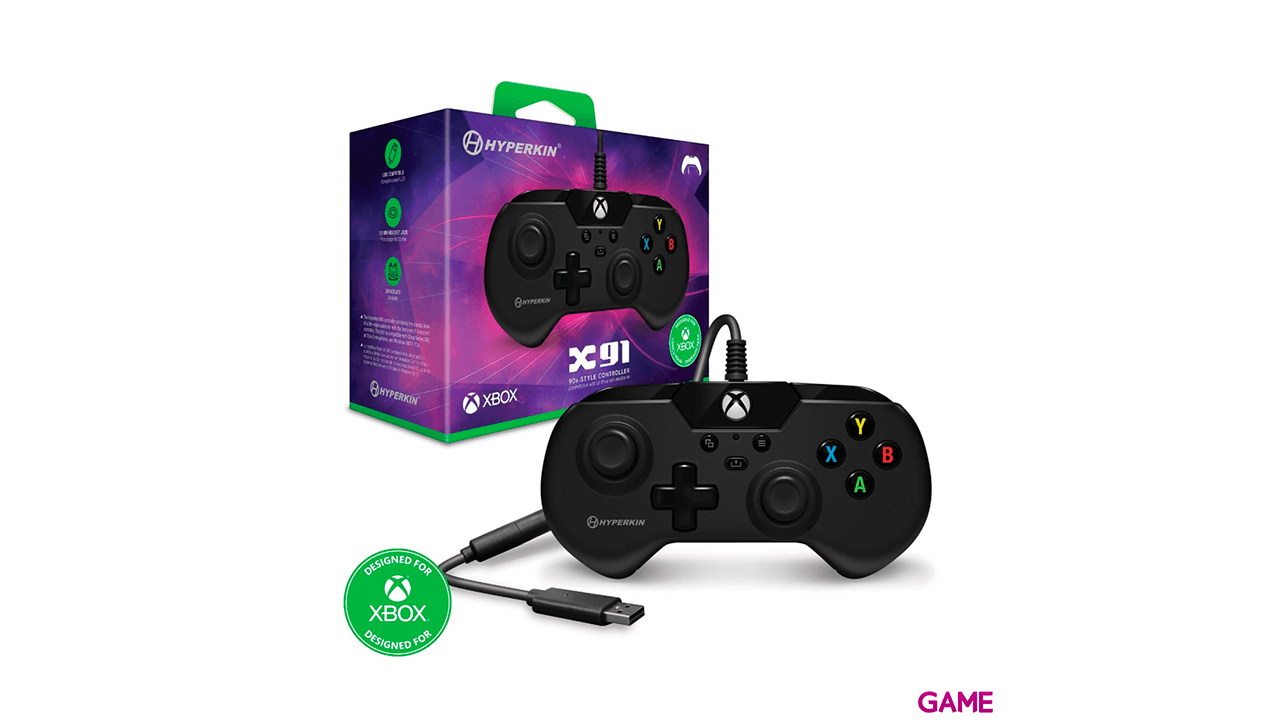 Controller con Cable Hyperkin X91 Negro -Licencia oficial-