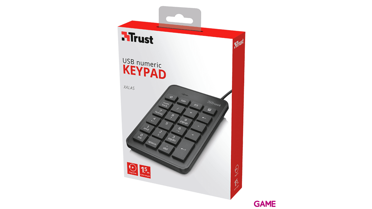 Trust 22221 Numérico USB Portátil/PC Negro - Teclado