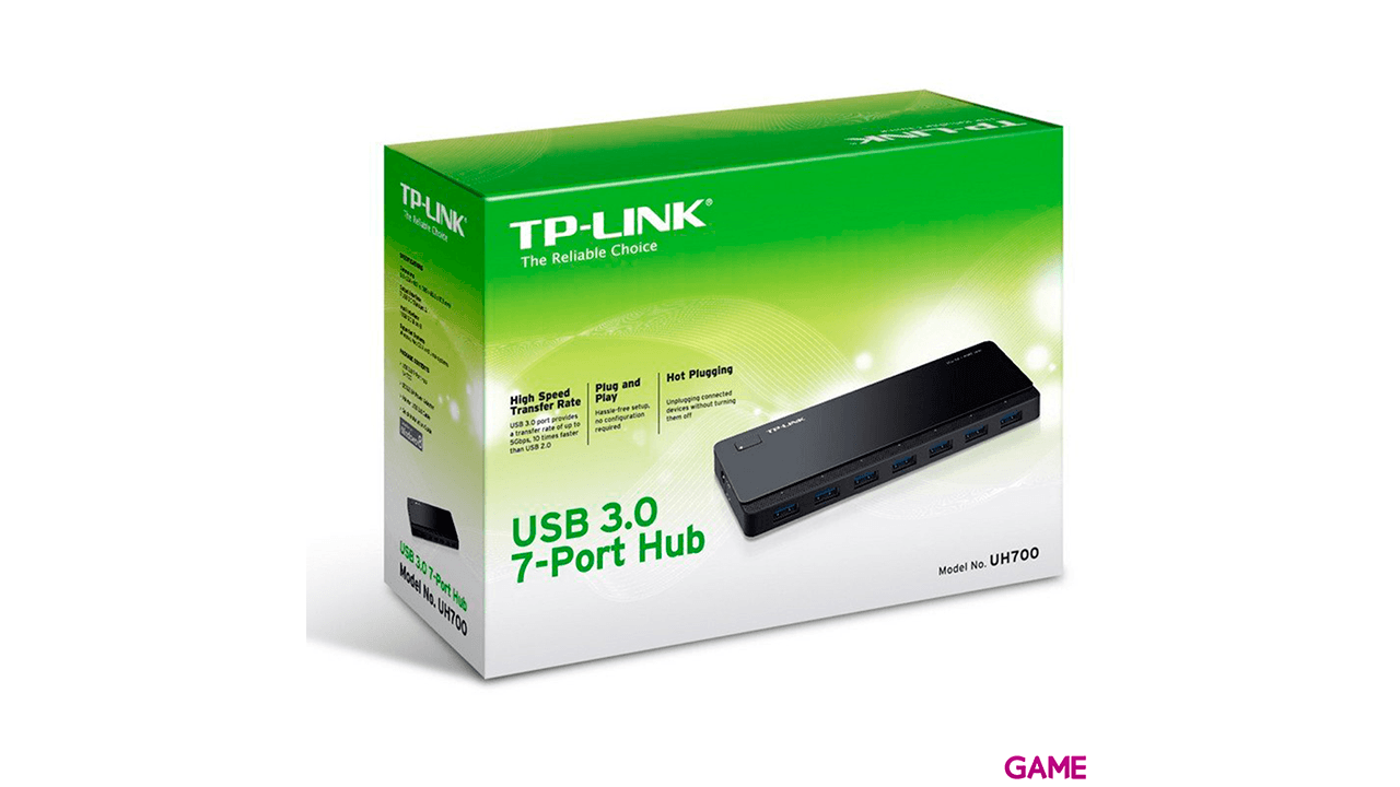 TP-LINK UH700 USB 3.2 Gen 1 (3.1 Gen 1) Micro-B 5000 Mbit/s Negro