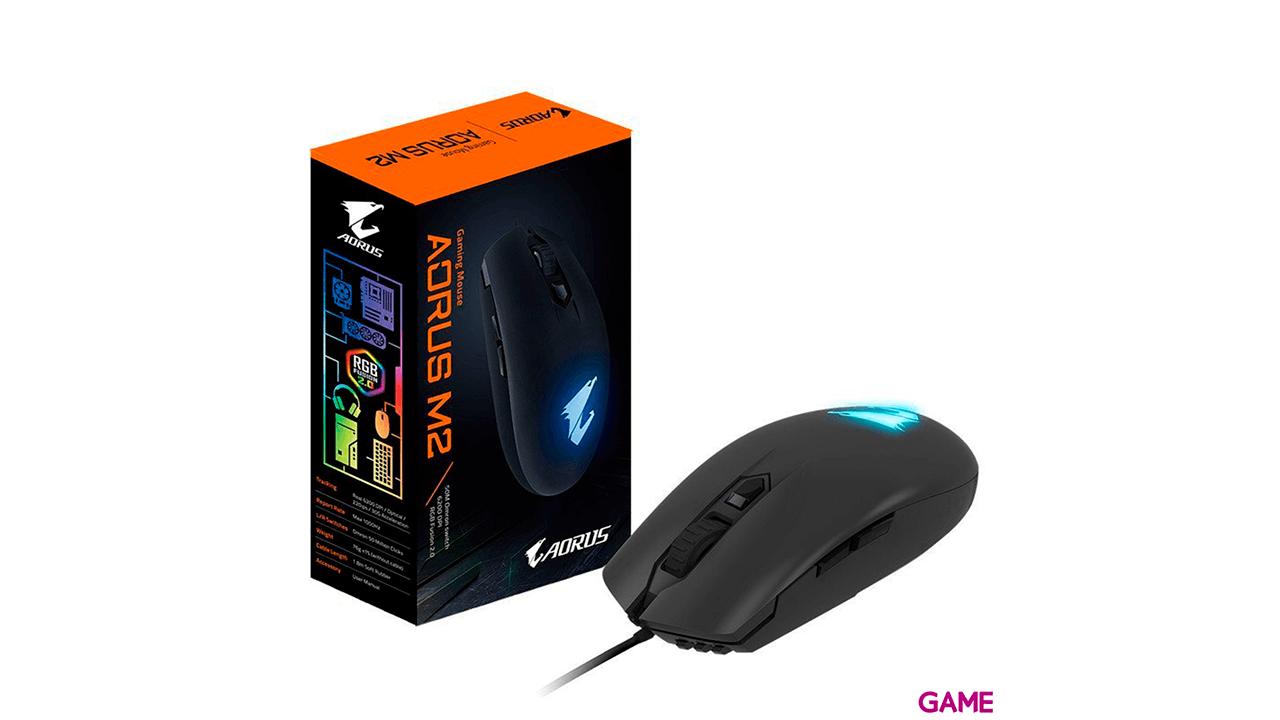 GIGABYTE AORUS M2 ratón USB tipo A Óptico 6200 DPI Ambidextro