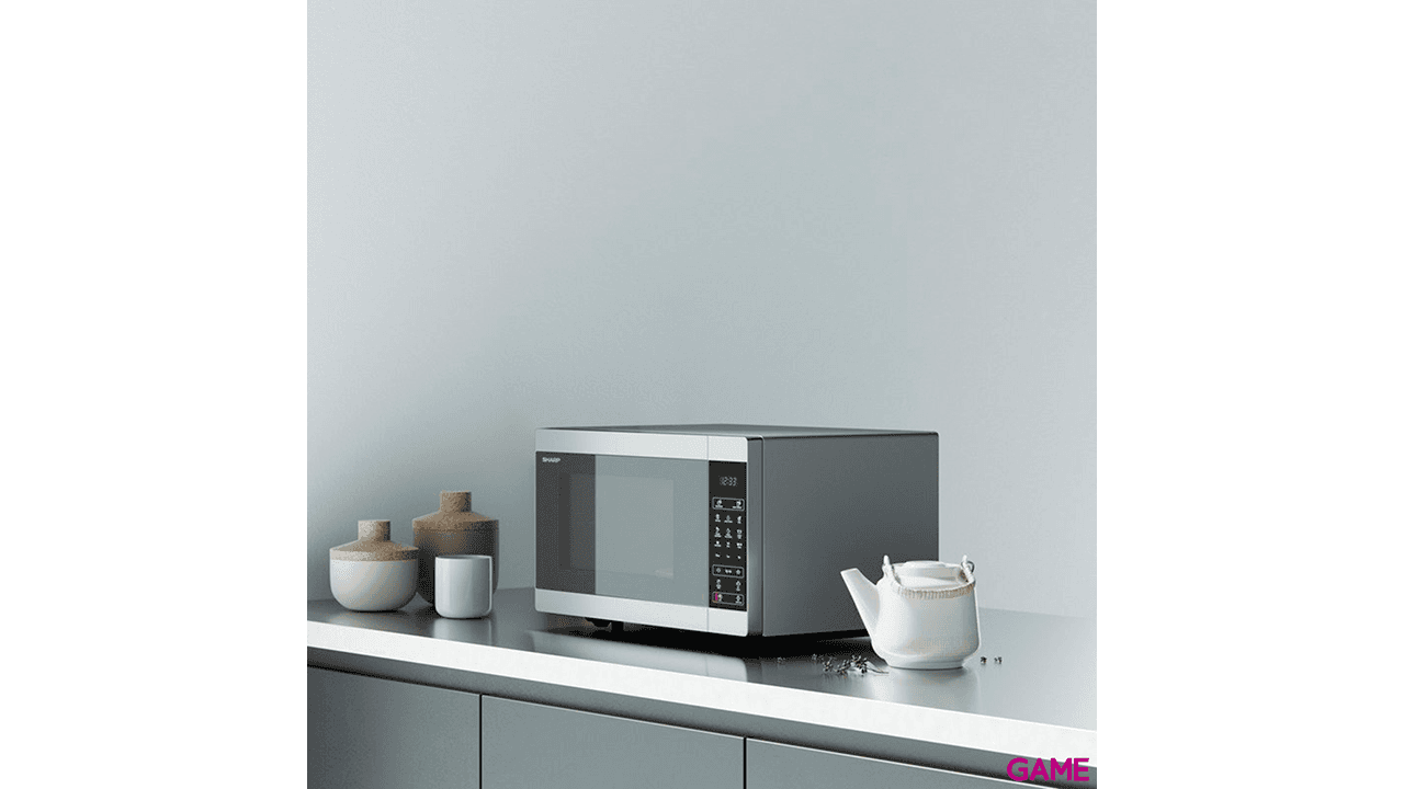 Sharp Home Appliances YC-MG81E-S con grill 28l 900W Negro Gris - Microondas