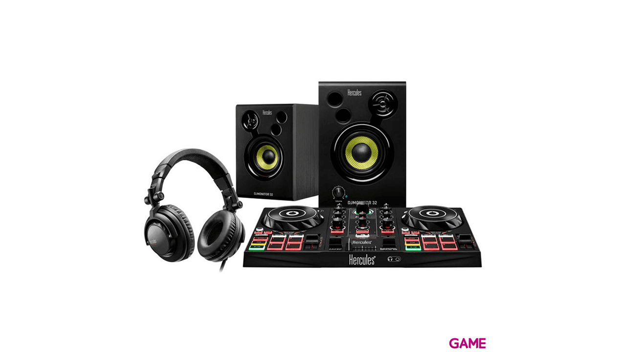 Hercules DJLearning Kit Mesa Mezclas + Altavoces + Auriculares - Pack