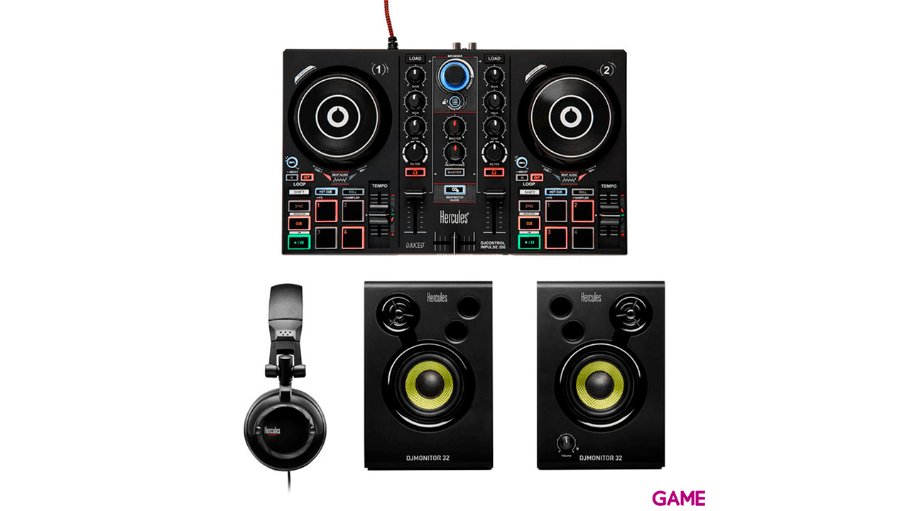 Hercules DJLearning Kit Mesa Mezclas + Altavoces + Auriculares - Pack