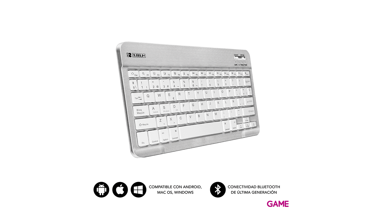 Subblim Smart BT Keyboard Bluetooth Plata - Teclado