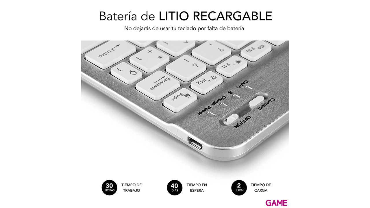 Subblim Smart BT Keyboard Bluetooth Plata - Teclado