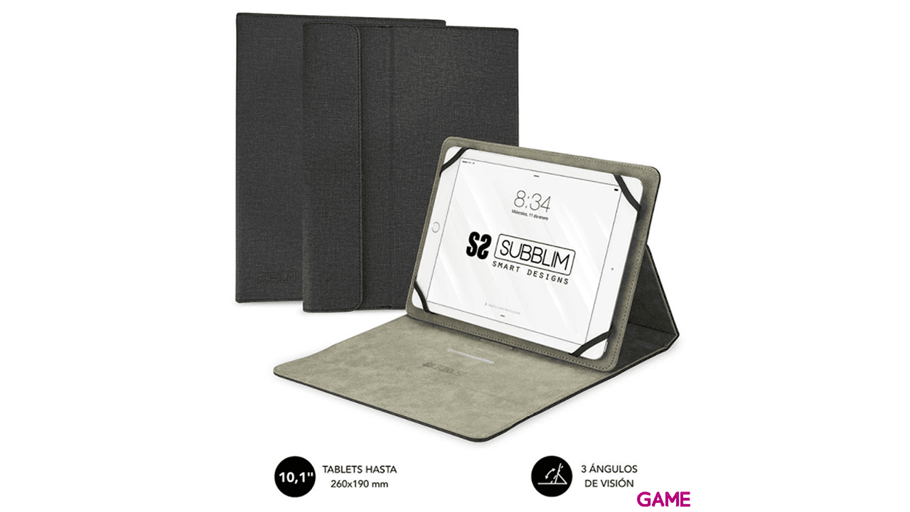Subblim Tablet Clever Stand Tablet Case 10,1" Negro - Funda