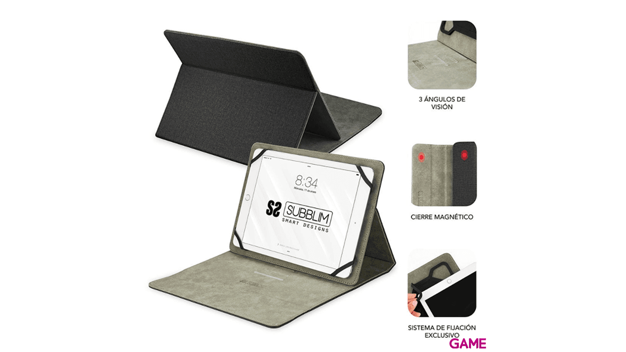 Subblim Tablet Clever Stand Tablet Case 10,1" Negro - Funda
