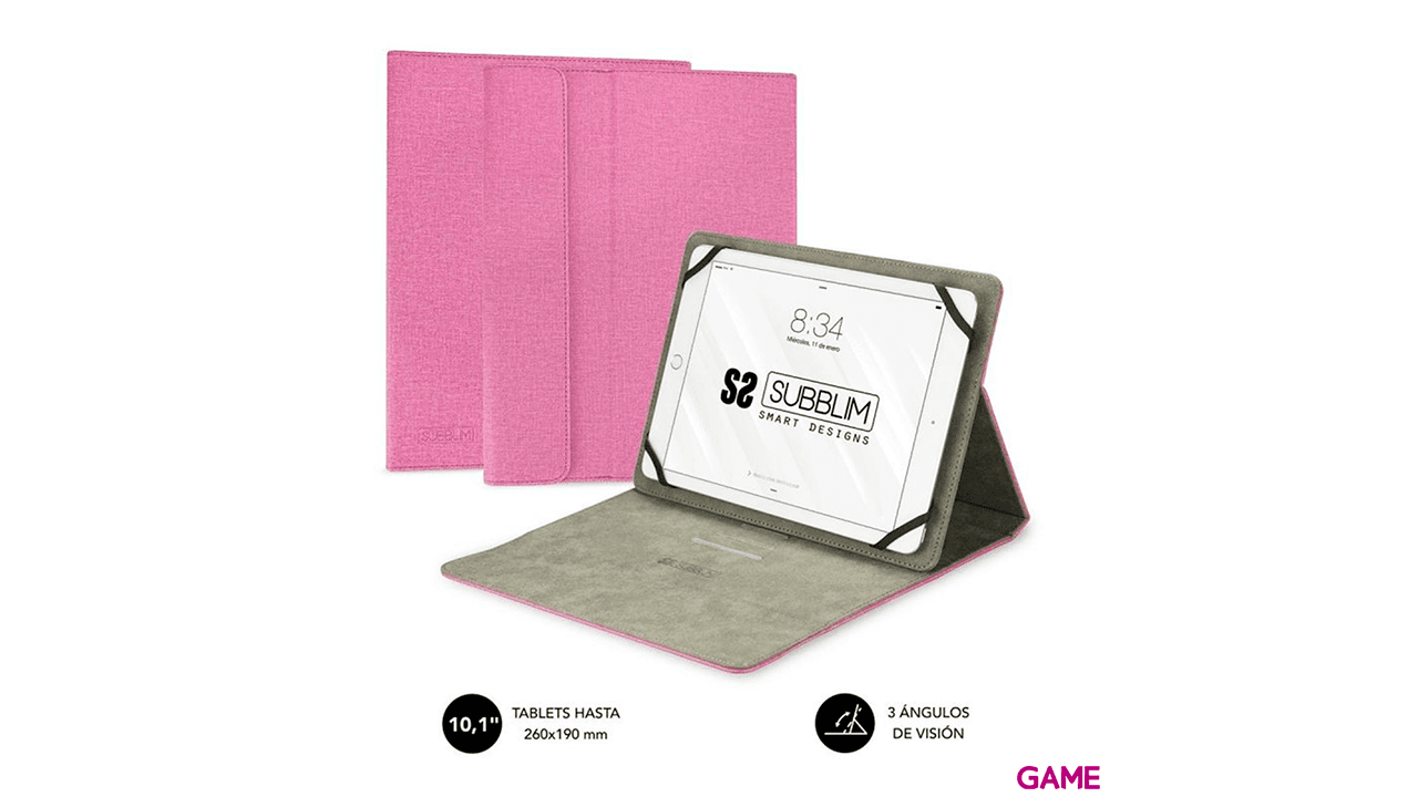 Subblim Clever Stand Tablet Case 10,1" Rosa - Funda
