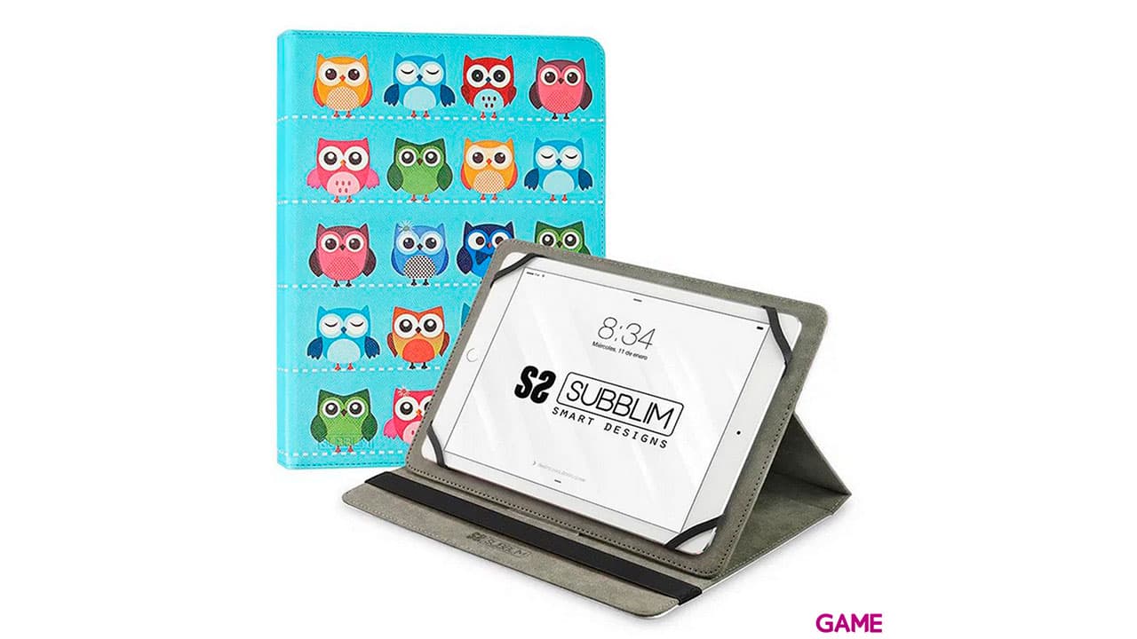 SUBBLIM Funda Tablet Universal TRENDY CASE OWLS 10.1"