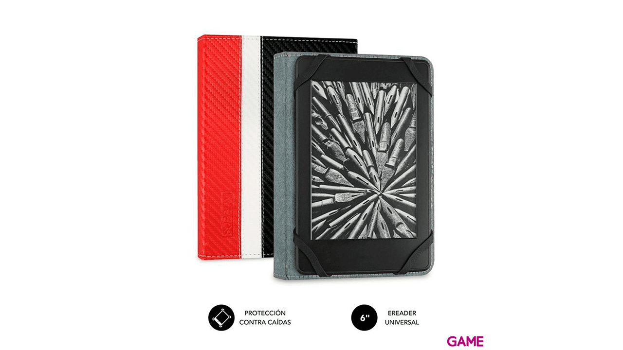 SUBBLIM Funda Libro Electrónico Clever Ebook Case 6" Red