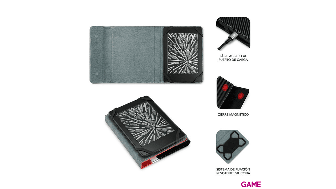 SUBBLIM Funda Libro Electrónico Clever Ebook Case 6" Red