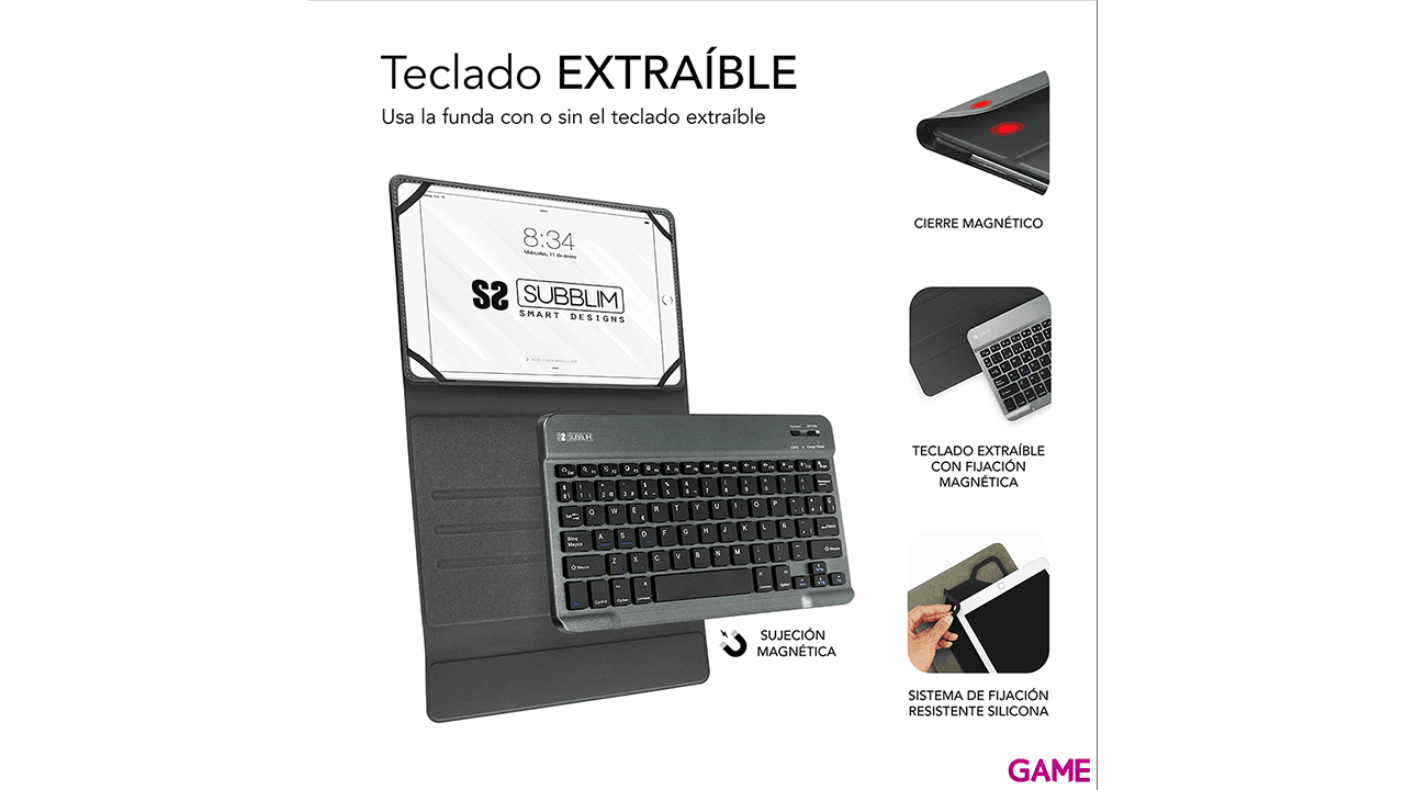 Subblim Keytab Pro Bluetooth 10.1´´ Negro - Funda