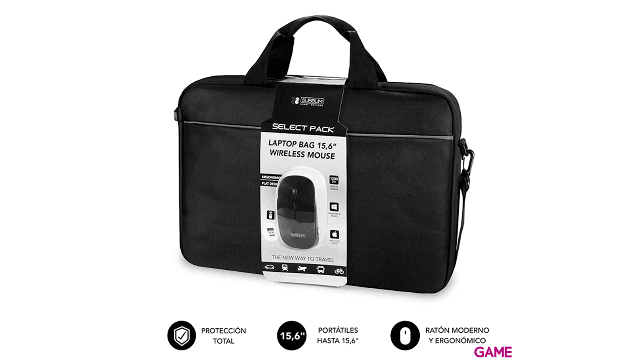 Subblim Pack Laptop Bag 15.6´´ + RatonSelect - Maletin