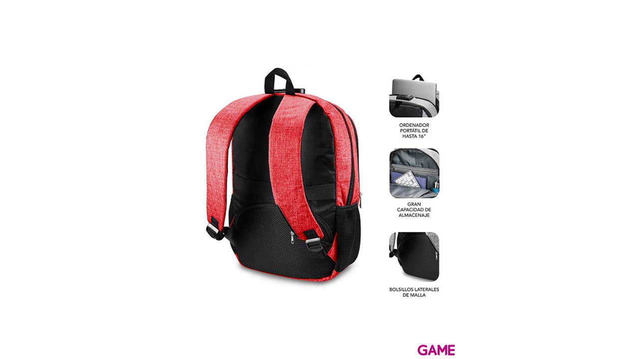 SUBBLIM Urban Lock Backpack 16" Rojo - Mochila