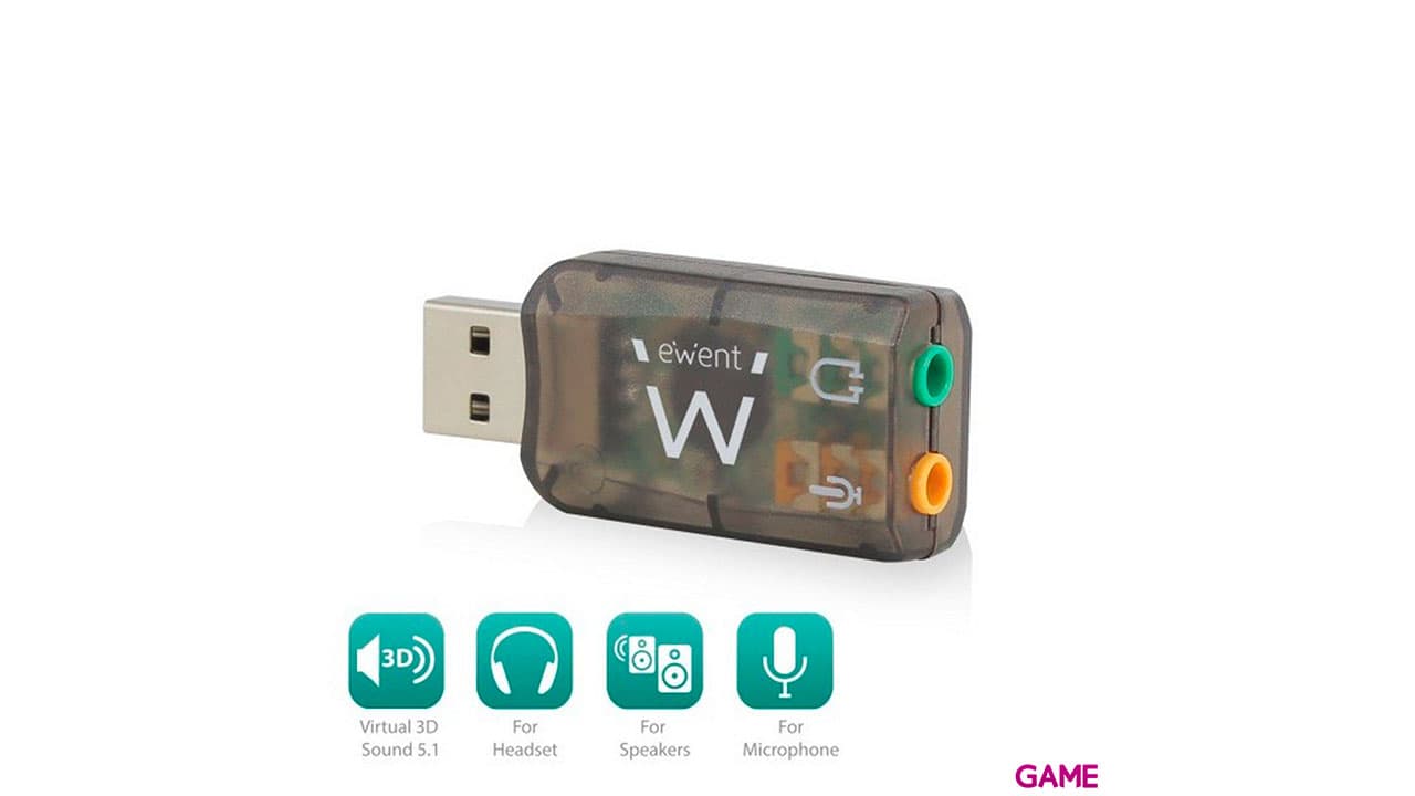 Ewent EW3751 5.1 USB - Tarjeta Sonido Externa