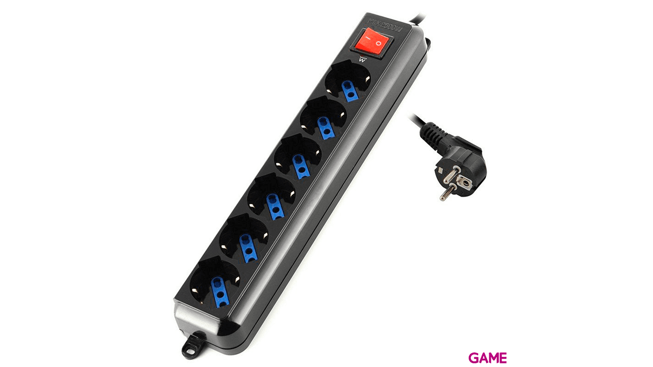Ewent EW3924 base múltiple 1,5 m 6 salidas AC Negro