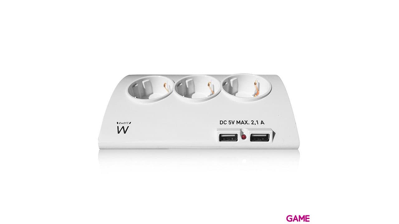 Ewent EW3935 base múltiple 1,5 m 5 salidas AC Interior Blanco