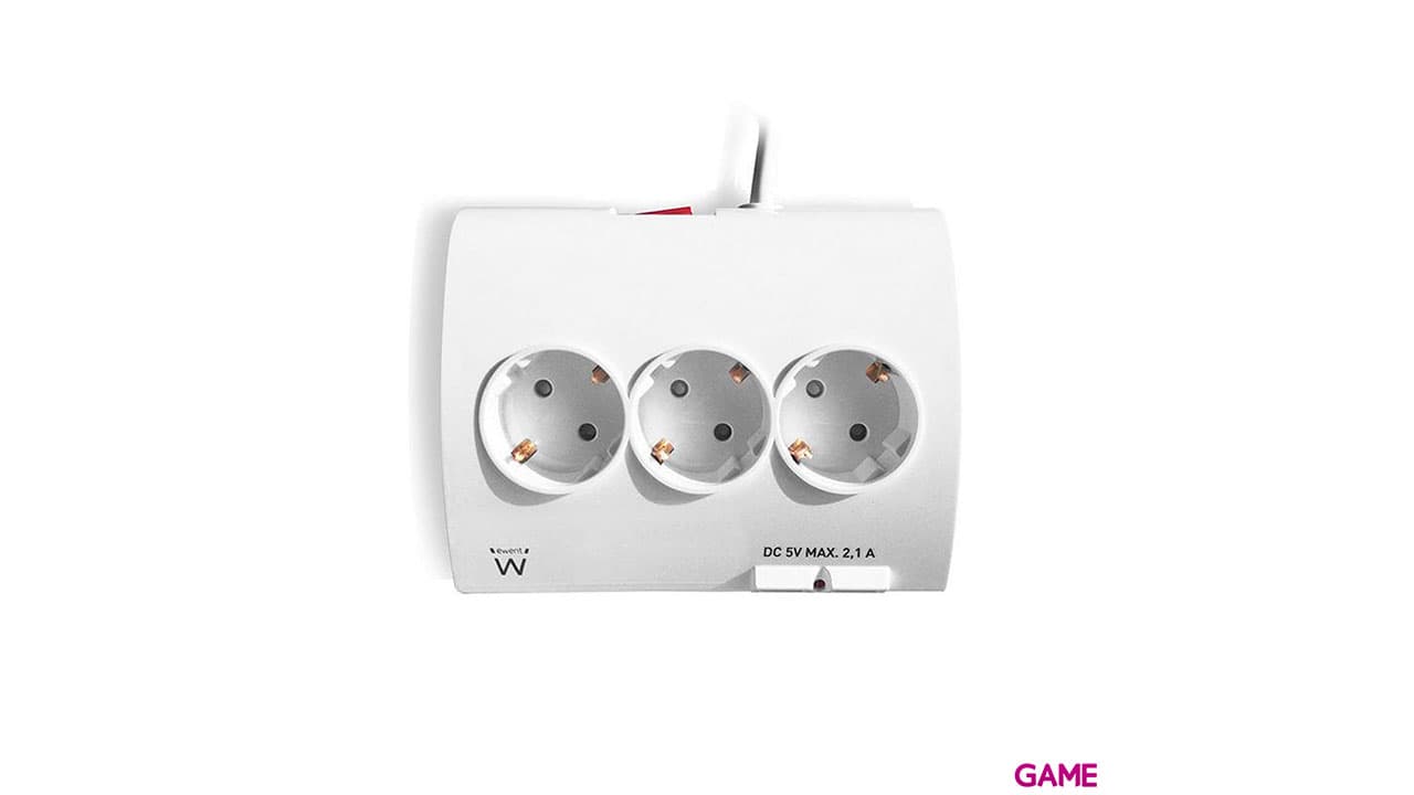 Ewent EW3935 base múltiple 1,5 m 5 salidas AC Interior Blanco