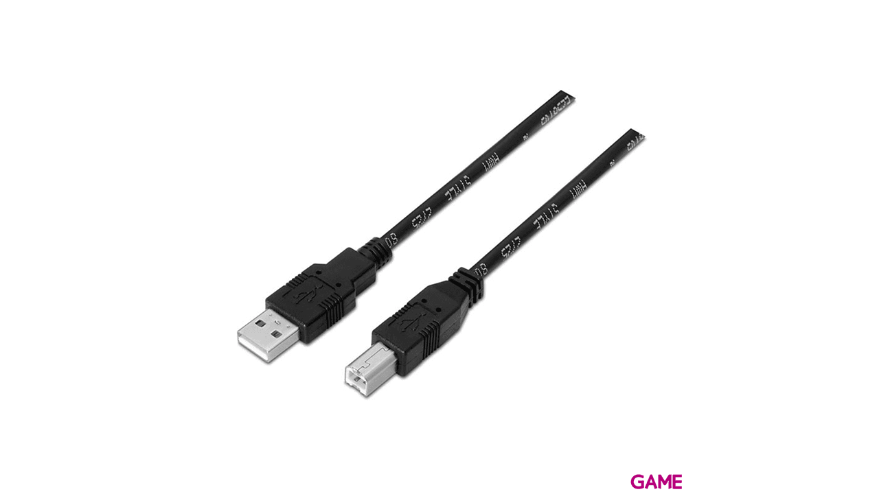 Nanocable USB 2.0 Tipo A/M-B/M, Negro, 3.0 M - Cable
