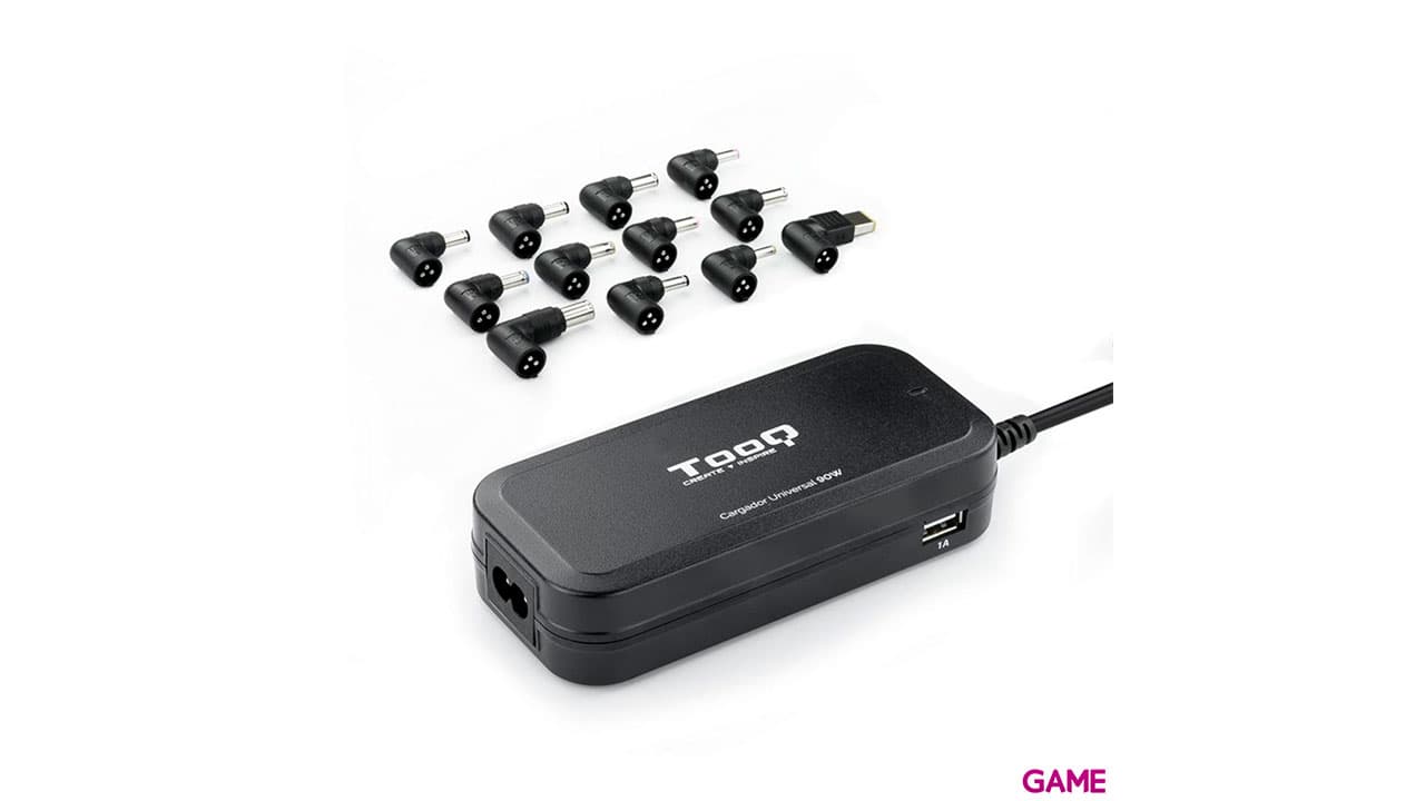 TooQ TQLC-90BS02AT adaptador e inversor de corriente Interior 90 W Negro
