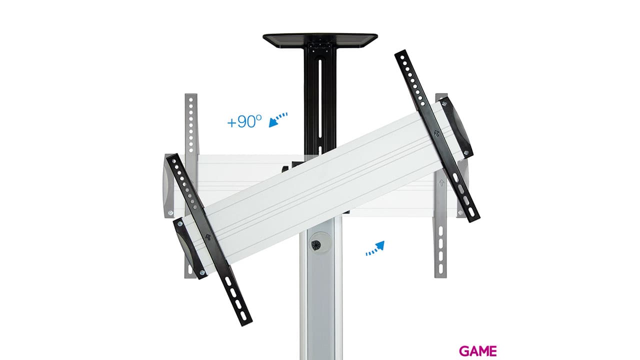 TooQ FS1870M-B signage display mount 94 cm (37") Negro, Plata