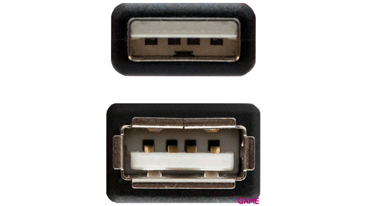 Nanocable USB 2.0 A/M-A/H Negro 3m - Cable
