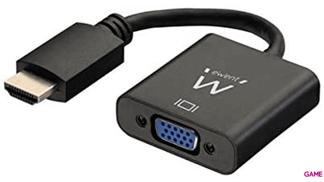 Ewent EW9864 HDMI VGA, 3.5mm Negro - Adaptador