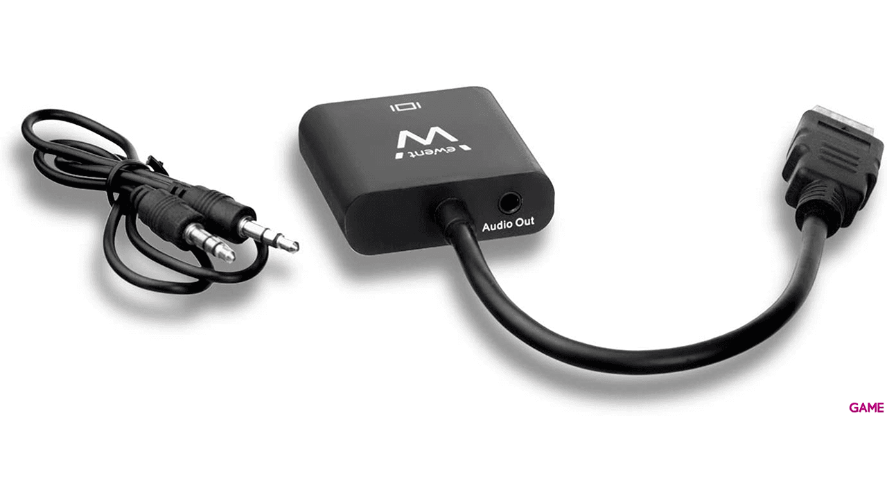 Ewent EW9864 HDMI VGA, 3.5mm Negro - Adaptador