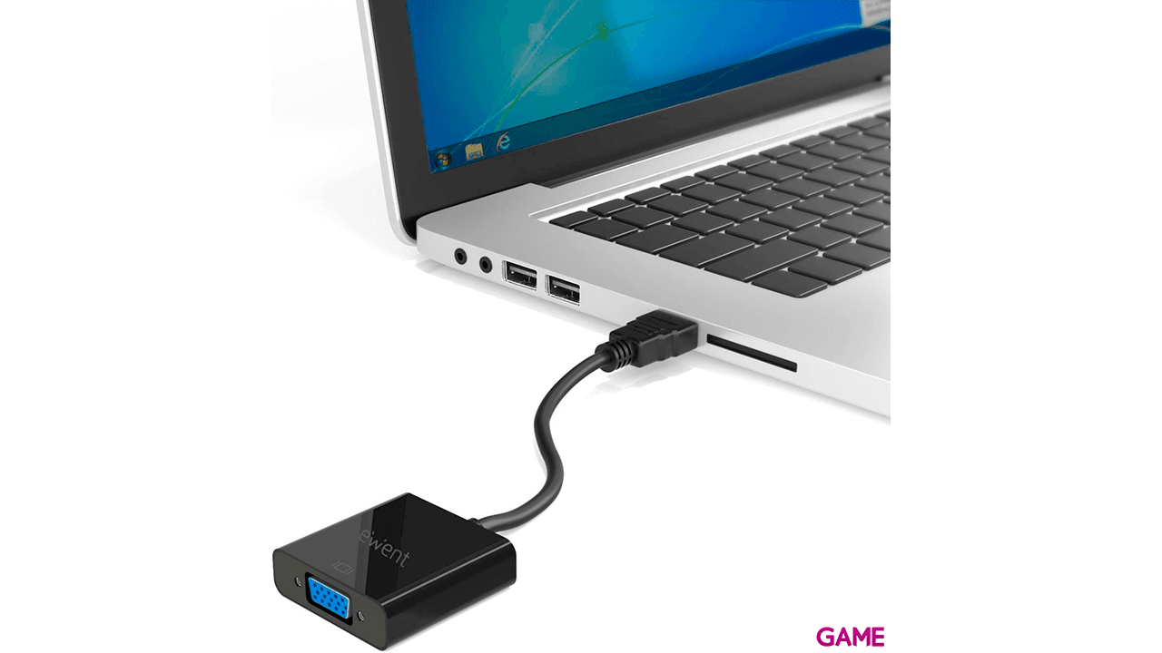 Ewent EW9864 HDMI VGA, 3.5mm Negro - Adaptador