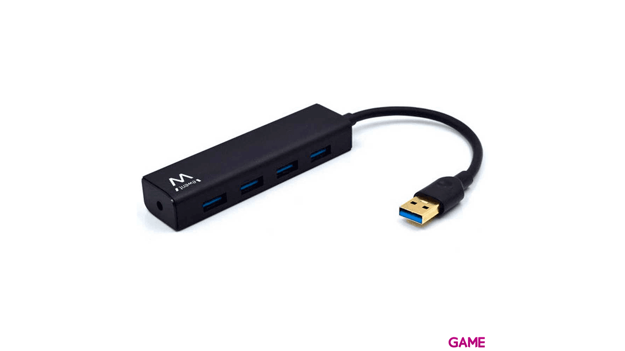 Ewent EW1136 hub de interfaz USB 3.2 Gen 1 (3.1 Gen 1) Type-A 480 Mbit/s Negro