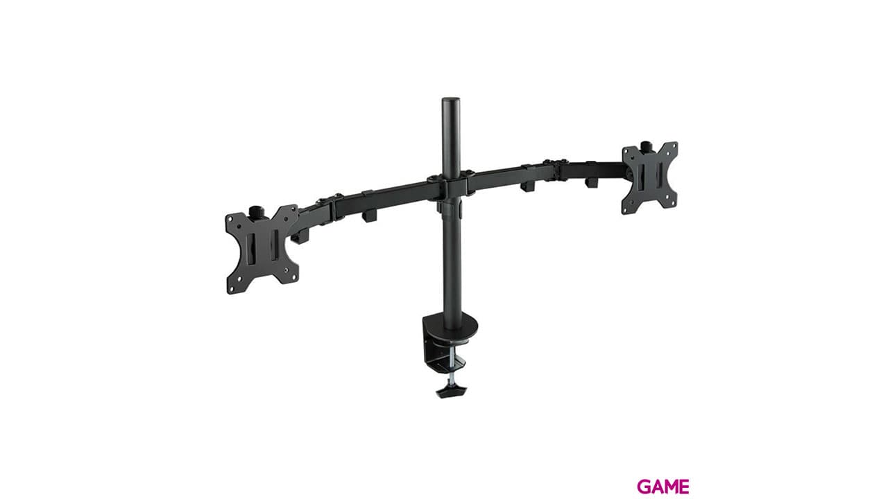 TooQ Mesa Giratorio e Inclinable 2 Pantallas 13” – 32”, de Dos Brazos Negro - Soporte