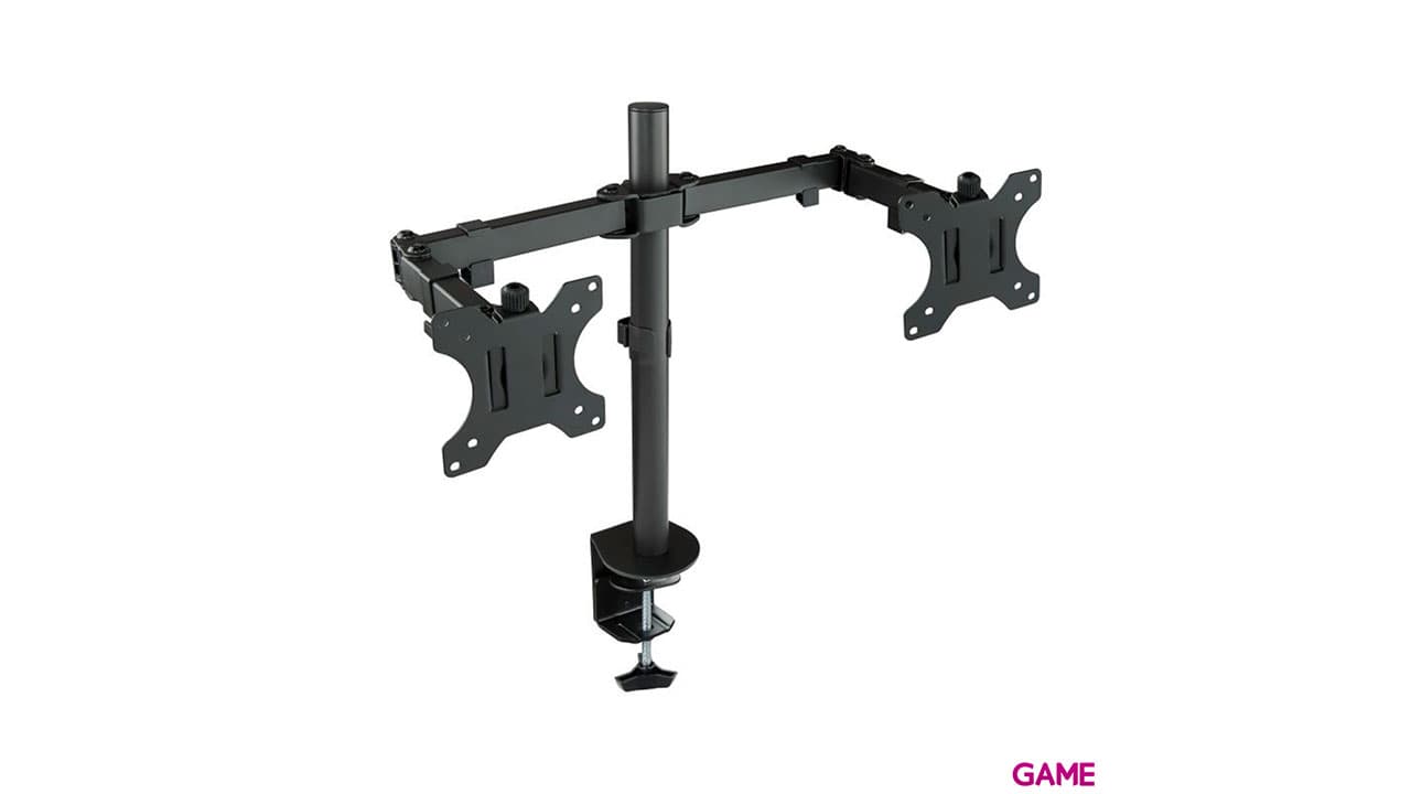 TooQ Mesa Giratorio e Inclinable 2 Pantallas 13” – 32”, de Dos Brazos Negro - Soporte