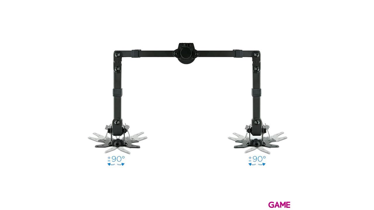 TooQ Mesa Giratorio e Inclinable 2 Pantallas 13” – 32”, de Dos Brazos Negro - Soporte