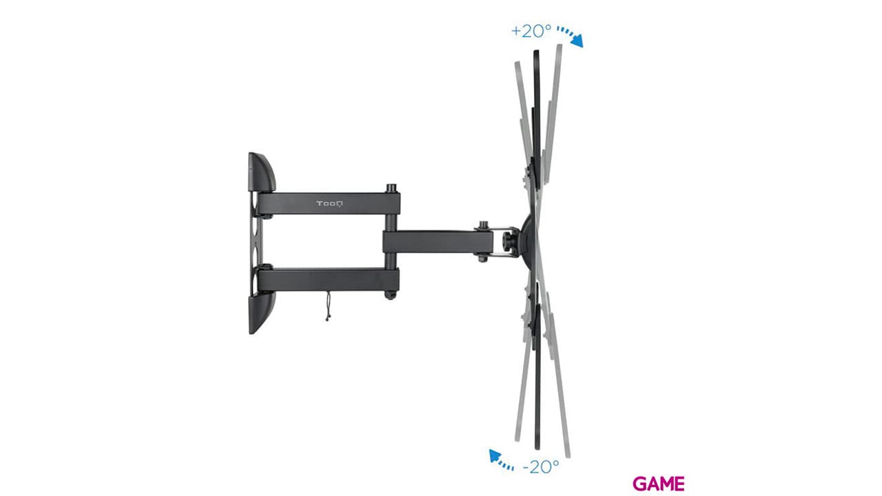 TooQ Giratorio e Inclinable 23”- 55” Tres Pivotes Negro - Soporte