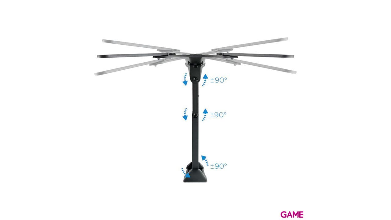 TooQ Giratorio e Inclinable 23”- 55” Tres Pivotes Negro - Soporte