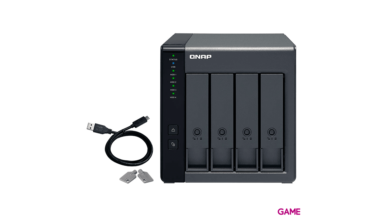 QNAP TR-004 unidad de disco multiple Negro