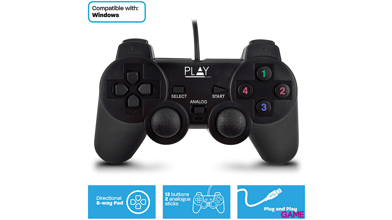 Ewent Play PL3330 Analógico/Digital USB 2.0 Negro - Controller
