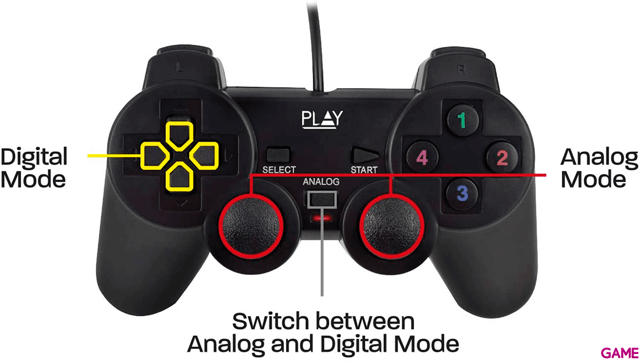 Ewent Play PL3330 Analógico/Digital USB 2.0 Negro - Controller