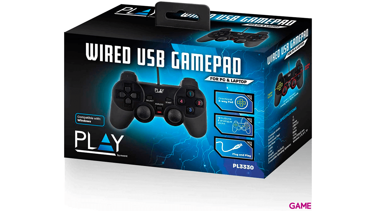 Ewent Play PL3330 Analógico/Digital USB 2.0 Negro - Controller