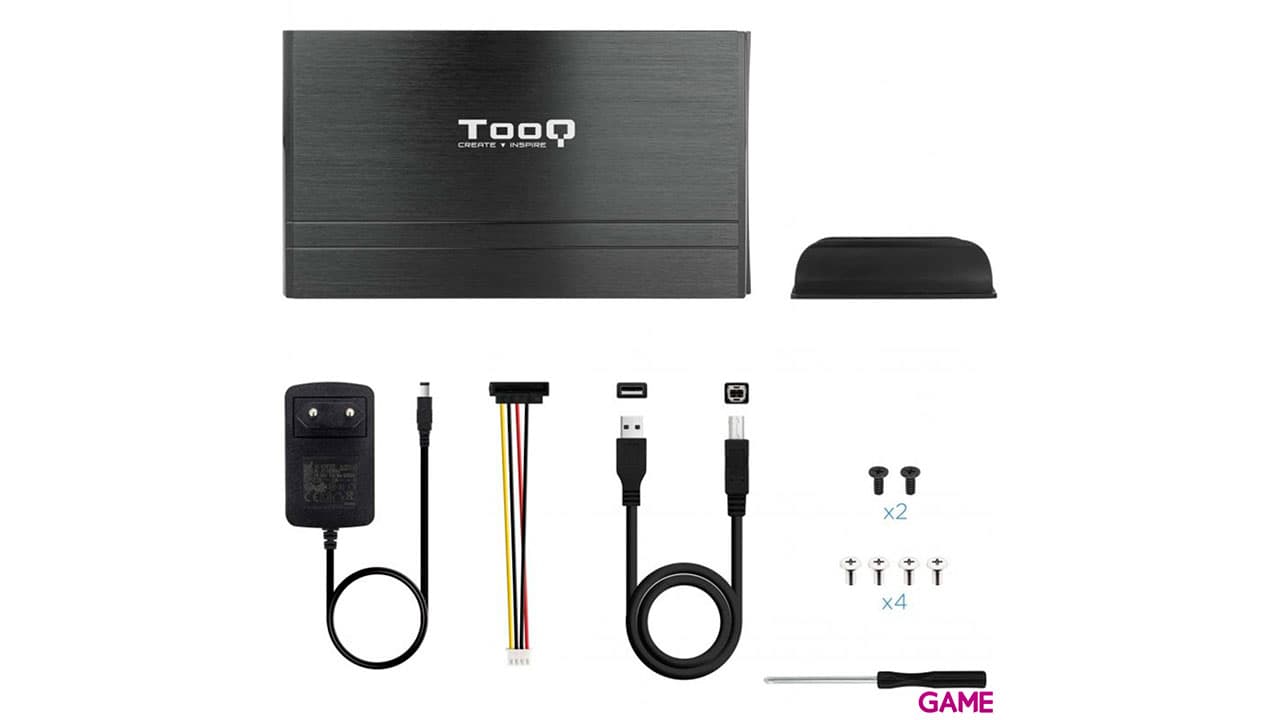 TooQ Caja HDD 3,5" IDE/SATA A USB 2.0 Negro - Adaptador