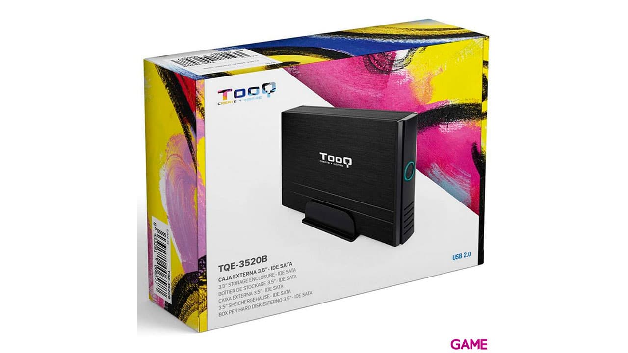 TooQ Caja HDD 3,5" IDE/SATA A USB 2.0 Negro - Adaptador