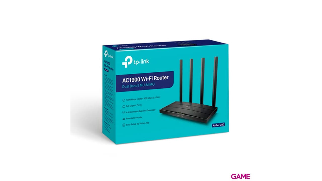 TP-LINK Archer C80 Doble banda (2,4 GHz / 5 GHz) Gigabit Ethernet Negro - Router