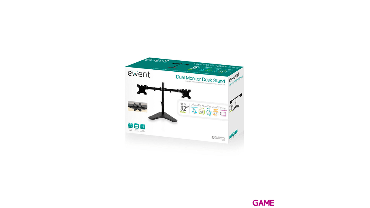 Ewent EW1536 soporte para monitor 81,3 cm (32") Independiente Negro