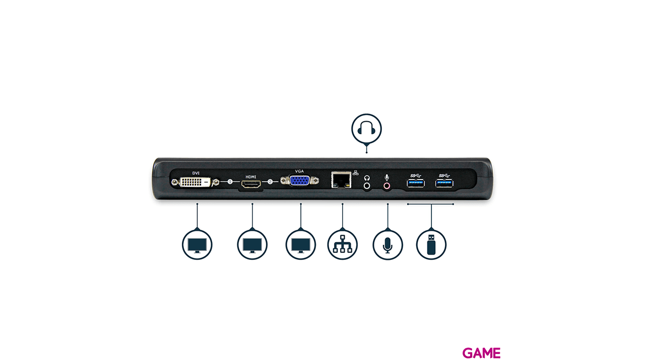 StarTech.com USB 3.0 para Dos Monitores con HDMI y DVI/VGA - Dock Station