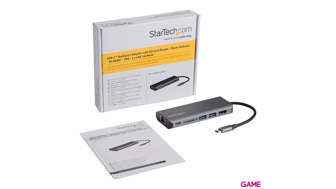 StarTech Docking Station - USB-C - HDMI - Red Ethernet - Lector SD - Dock Station
